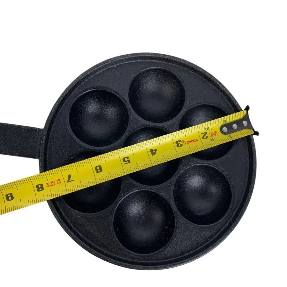 Cast‎ Iron Aebleskiver Pan 7 Holes Danish Cake Pancake Poacher Muffin